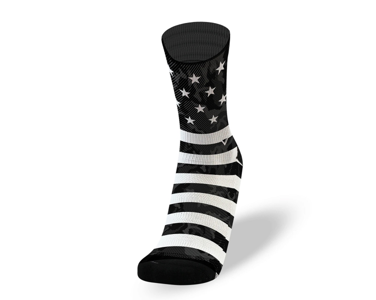 LITHEAPPAREL CALCETINES STARS AND STRIPES [ENDURANCE] - NEGRO/BLANCO